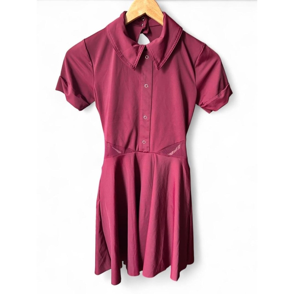 Dance Costume Dress Weissman Lyrical Jazz Mesh Waist Bodysuit Burgundy Small EUC